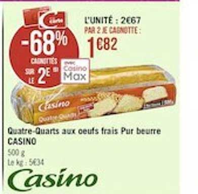 quatre-quarts aux oeufs frais pur beurre casino