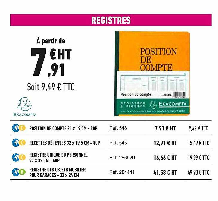 registres exacompta