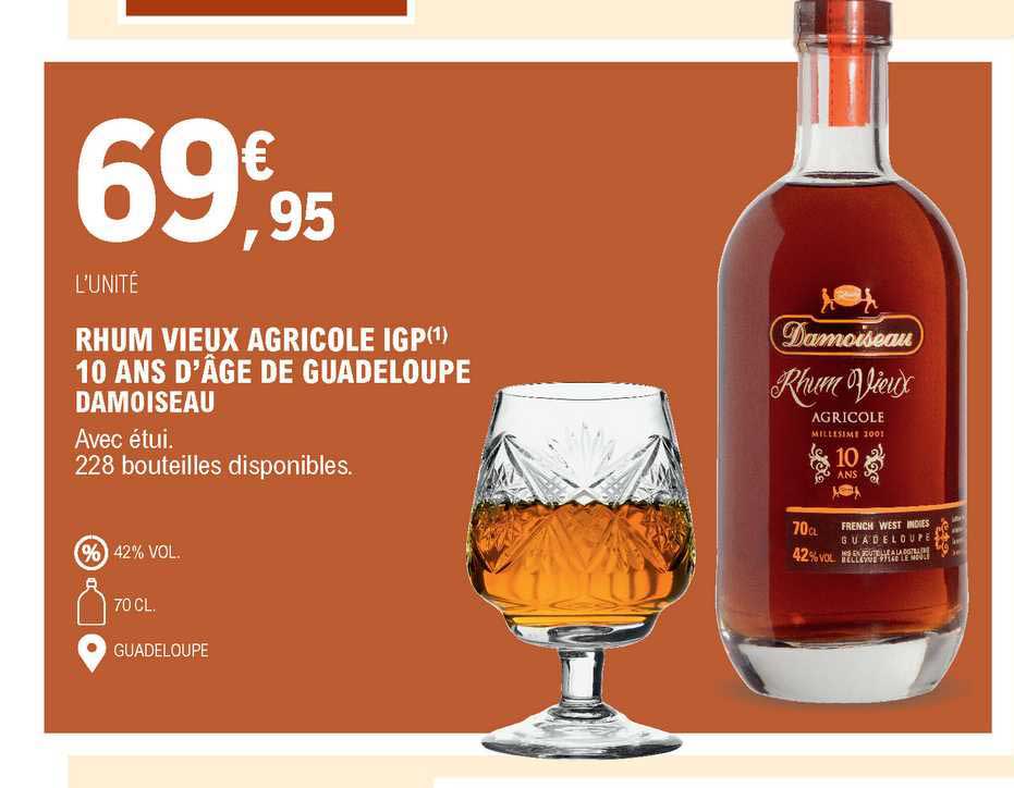 rhum vieux agricole igp 10 ans d'âge de guadeloupe damoiseau