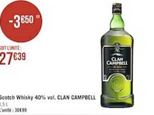 scotch whisky 40% vol. clan campbell