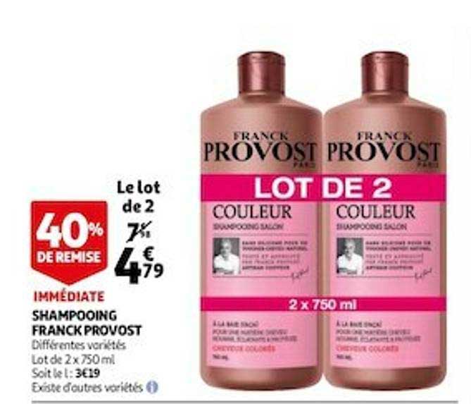 shampooing franck provost 40% de remise immédiate