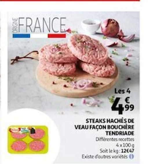 steaks hachés de veau façon bouchère tendriade