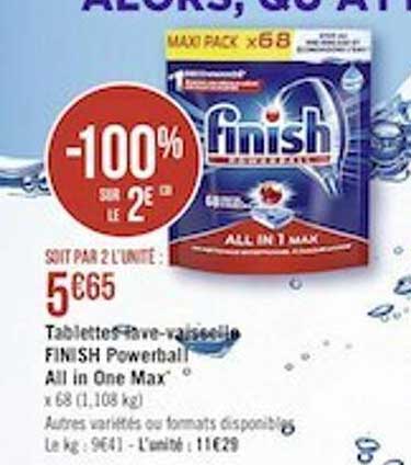 tablettes lave-vaisselle finish powerball all in one max