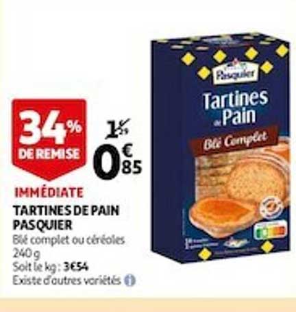 Tartines De Pain Pasquier 34% De Remise Immédiate