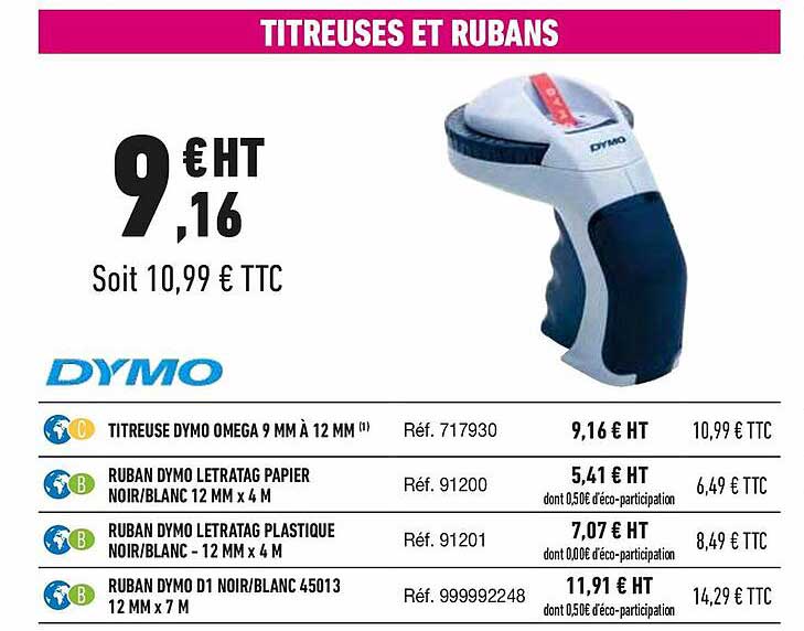titreuses et rubans dymo