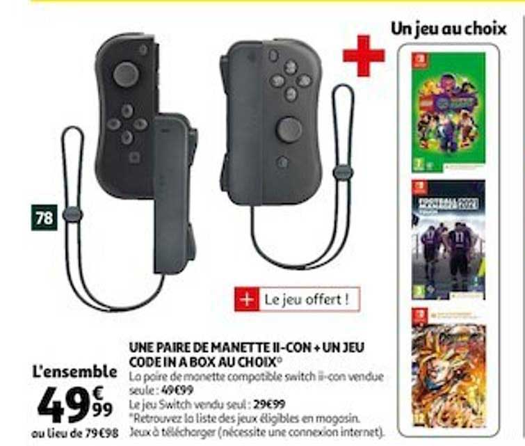 une paire de manette II-con + un jeu code in a box au choix