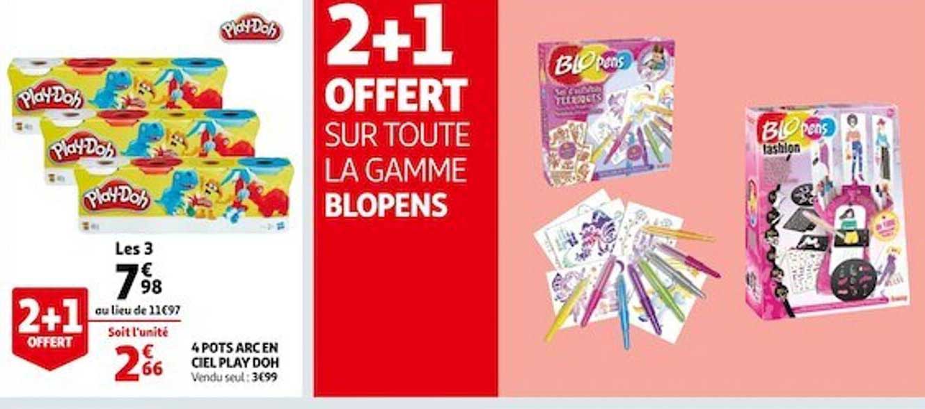 4 pots arc en ciel play doh