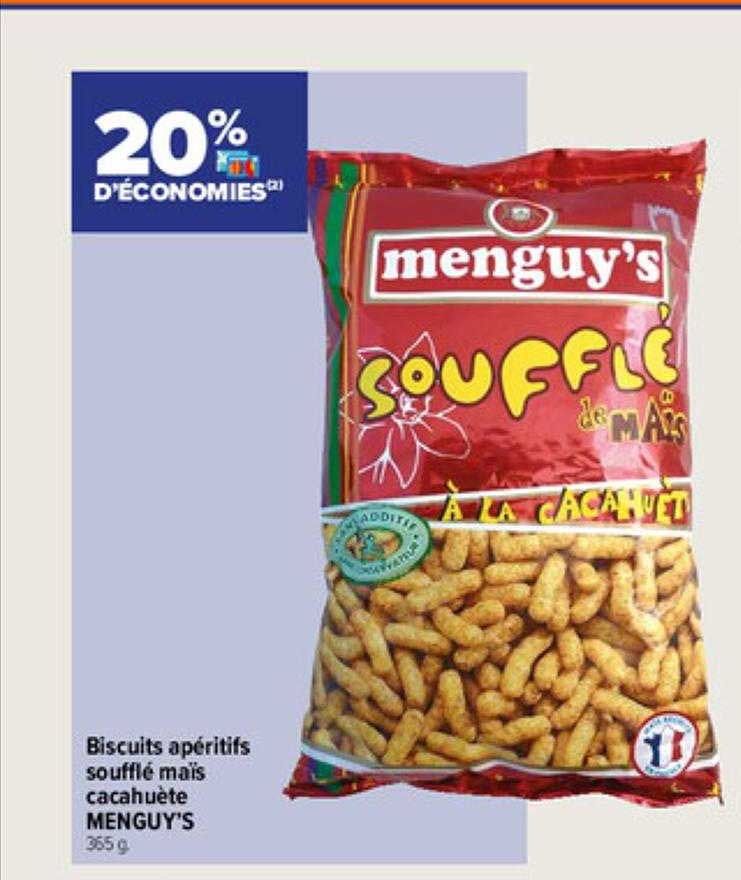 Biscuits Apérifits Soufflé Maïs Cacahuète Menguy's