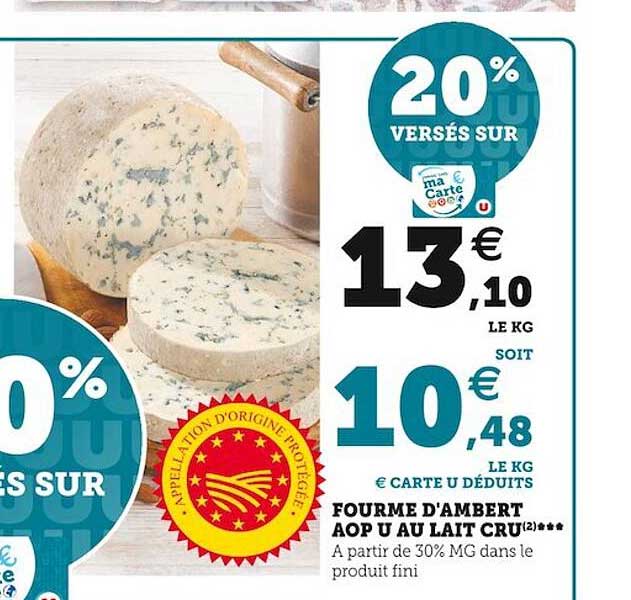 Fourme D'ambert Aop U Au Lait Cru
