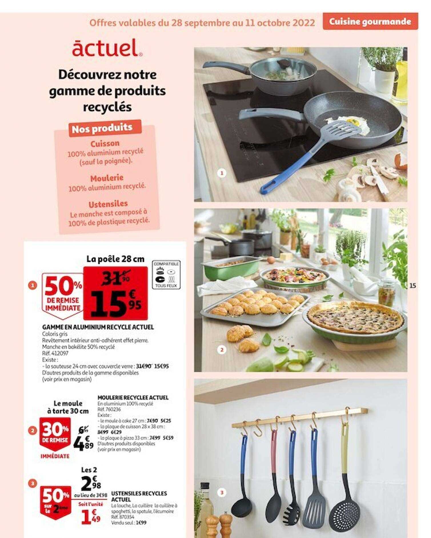 gamme en aluminium recyclé actuel, moulerie recyclée actuel, ustensiles recyclés actuel