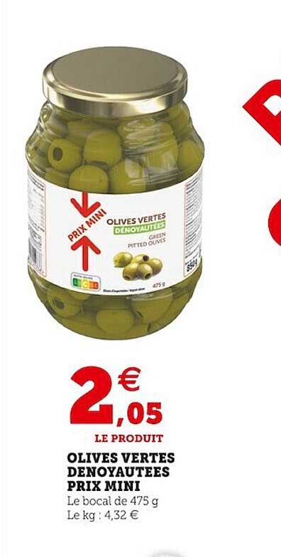 olives vertes dénoyautées prix mini