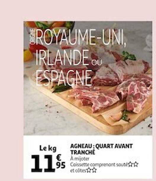 agneau : quart avant tranché