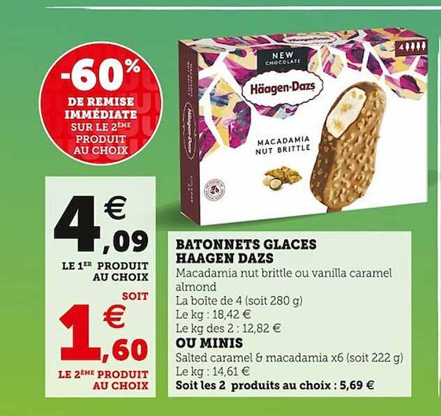 Bâtonnets Glacés Häagen Dazs Ou Minis