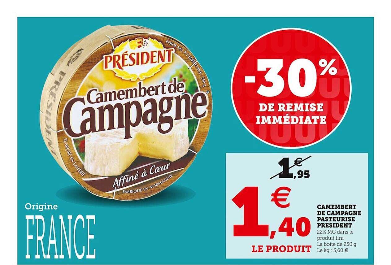Camembert De Campagne Pasteurisé Président