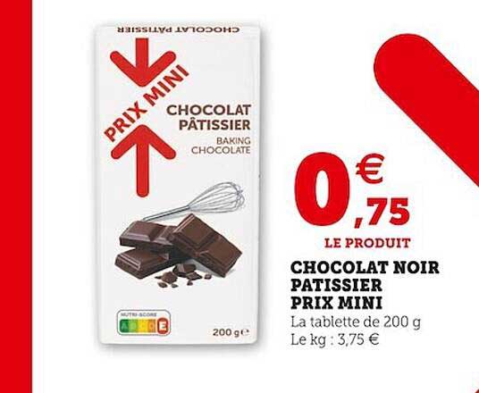 chocolat noir pâtissier prix mini