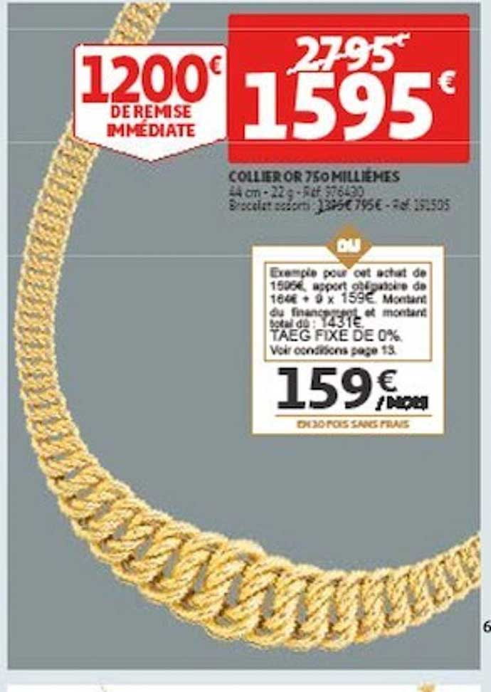collier or 750 millièmes