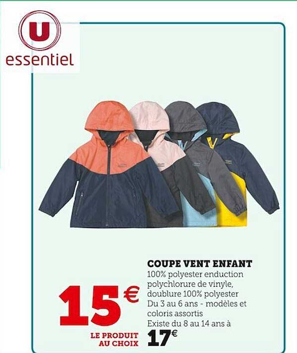 coupe vent enfant u essentiel