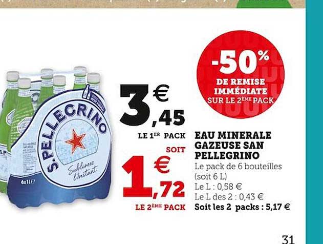 eau minérale gazeuse san pellegrino