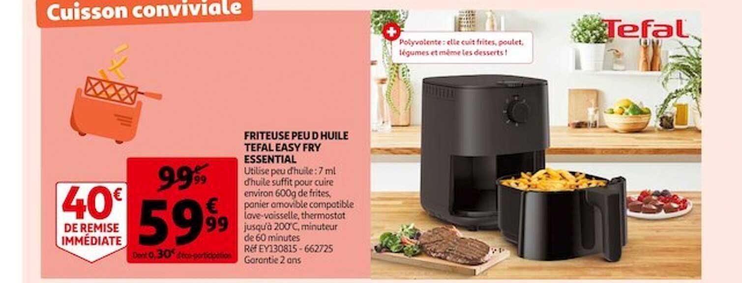 friteuse peu d'huile tefal easy fry essential