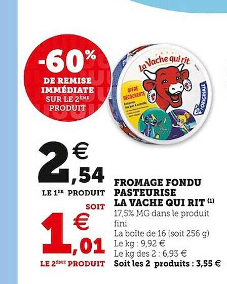 fromage fondu pasteurisé la vache qui rit