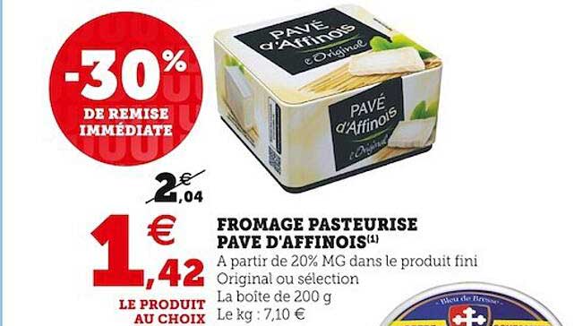 Fromage Pasteurisé Pavé D'affinois