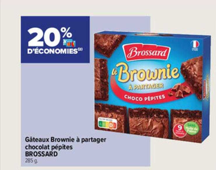 gâteaux brownie à partager chocolat pépites brossard