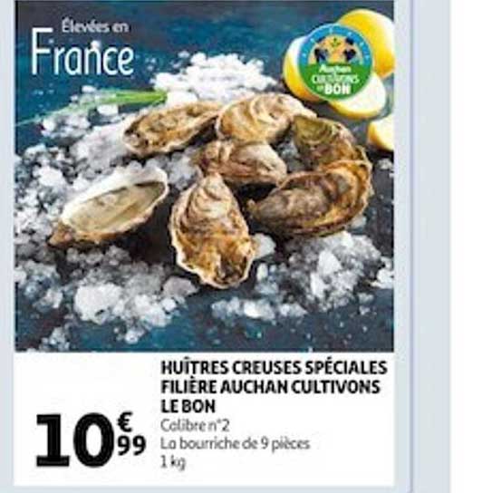 huîtres creusés spéciales filière auchan cultivons le bon