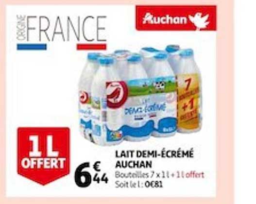 lait demi-écrémé auchan