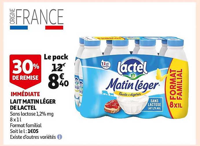 Lait Matin Léger De Lactel