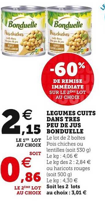 légumes cuits dans très peu de jus bonduelle