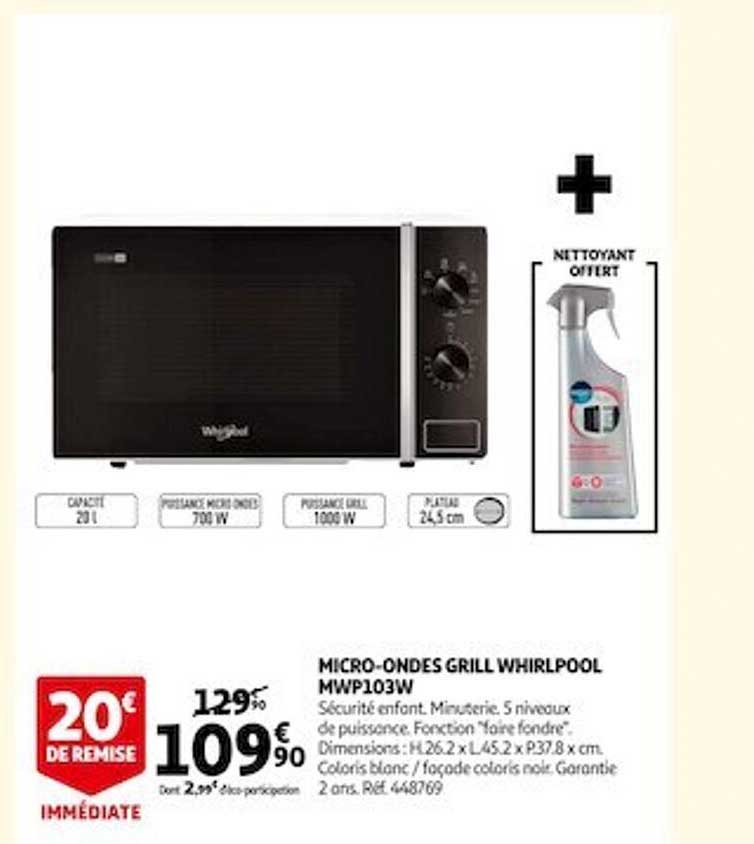 micro-ondes grill whirpool mwp103w