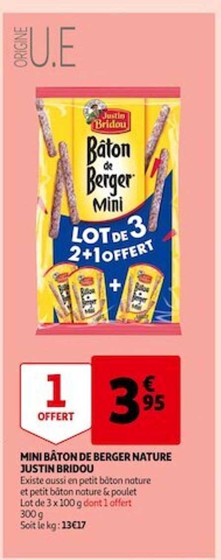 mini bâton de berger nature justin bridou