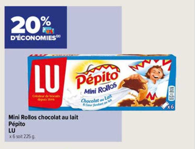 mini rollos chocolat au lait pépito lu