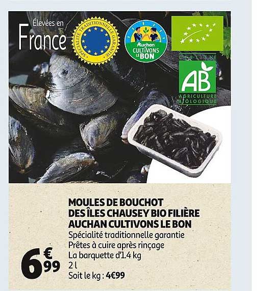 moules de bouchot des îles chausey bio filière auchan cultivons le bon