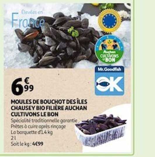 Moules De Bouchot Des îles Chausey Bio Filière Auchan Cultivons Le Bon