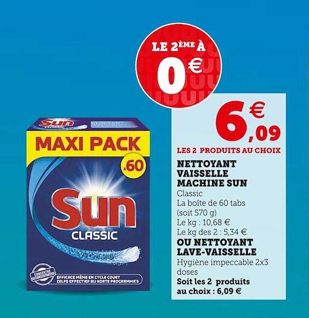 nettoyant vaisselle machine sun ou nettoyant lave-vaisselle