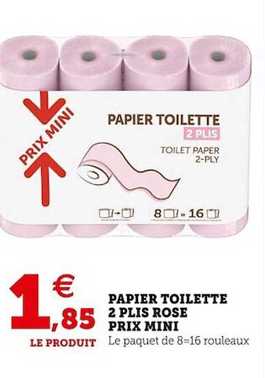 papier toilette 2 plis rose prix mini