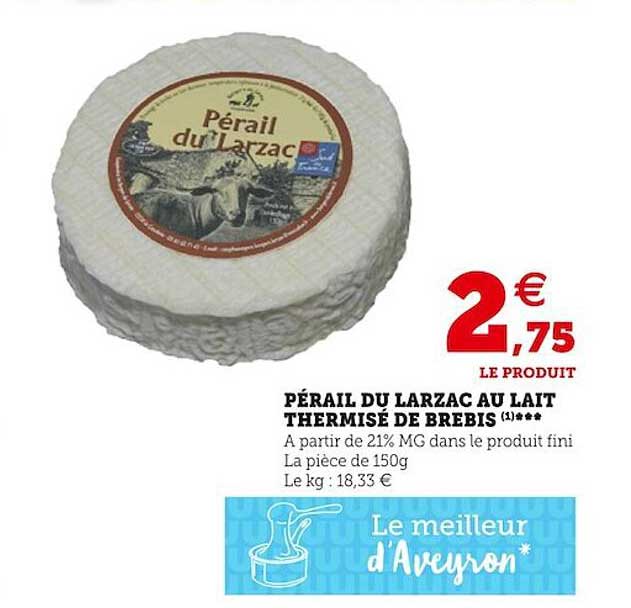 Pérail Du Larzac Au Lait Thermisé De Brebis