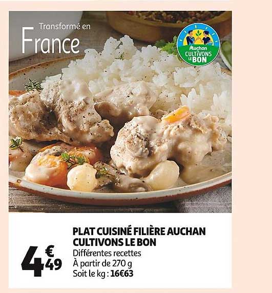 Plat Cuisiné Filière Auchan Cultivons Le Bon