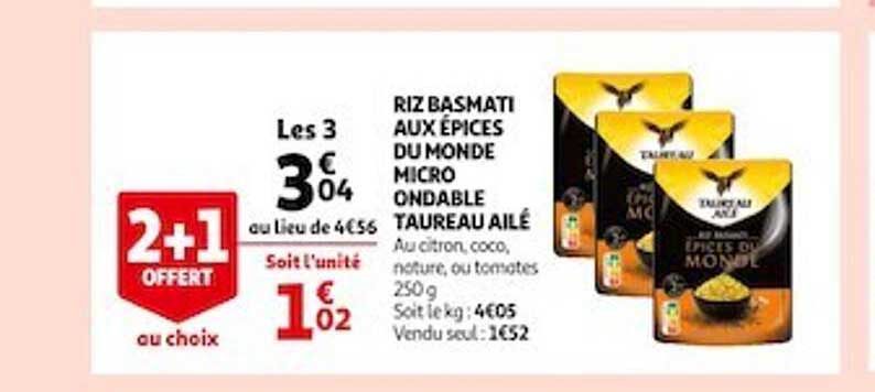 riz basmati aux épices du monde micro ondable taureau ailé