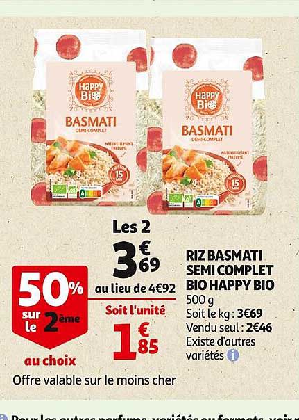 riz basmati semi complet bio happy bio