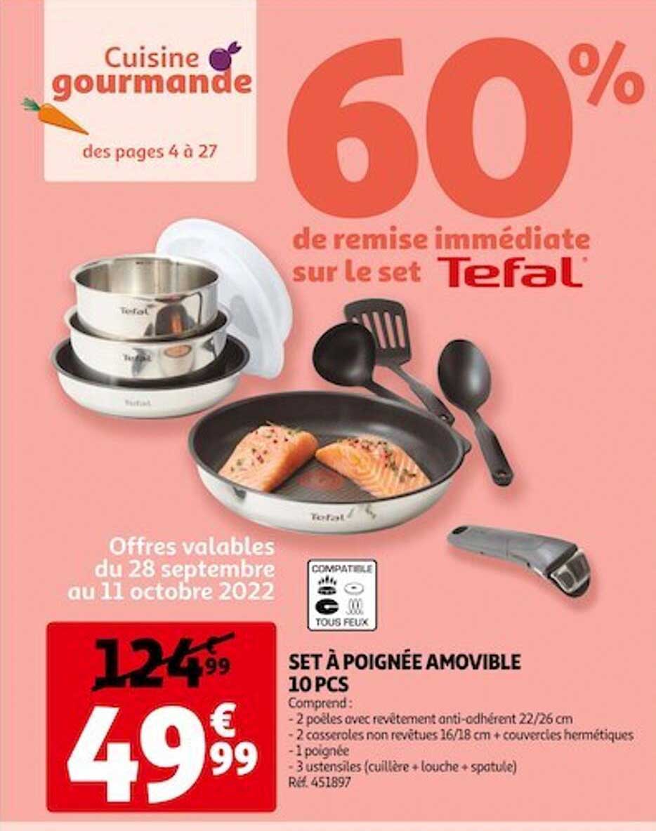 set à poignée amovible 10 pcs tefal