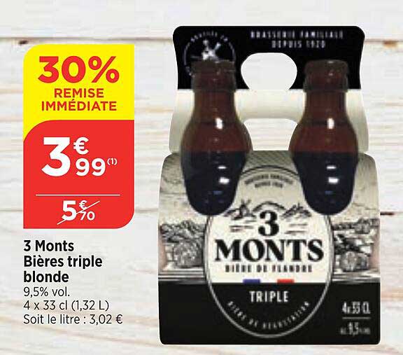 3 monts bières triple blonde