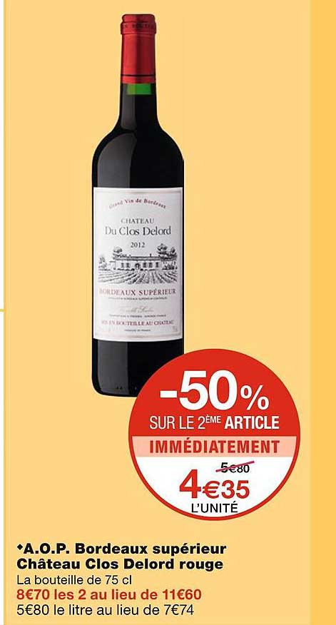a.o.p. bordeaux supérieur château clos delord rouge