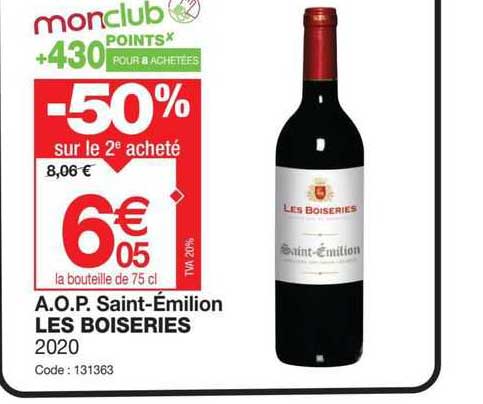 a.o.p. saint-émilion les boiseries 2020