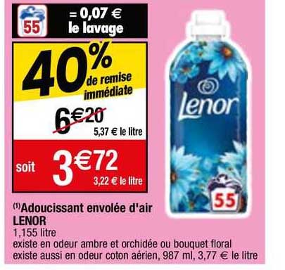adoucissant envolée d'air lenor
