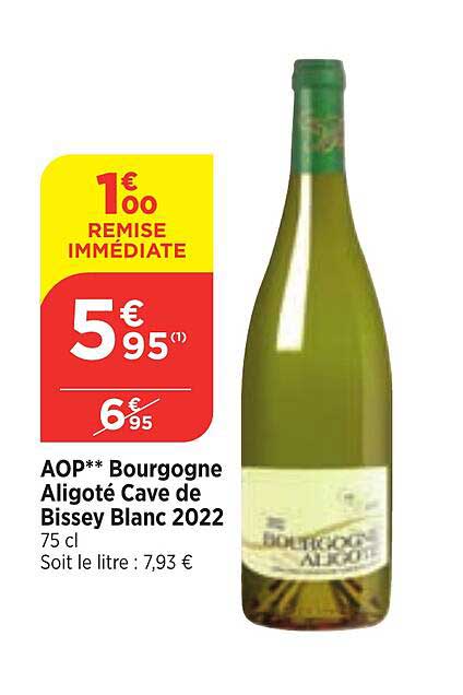 aop bourgogne aligoté cave de bissey blanc 2022