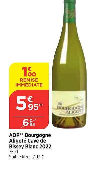 aop bourgogne aligoté cave de bissey blanc 2022