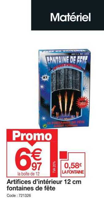 artifices d'intérieur 12 cm fontaines de fête