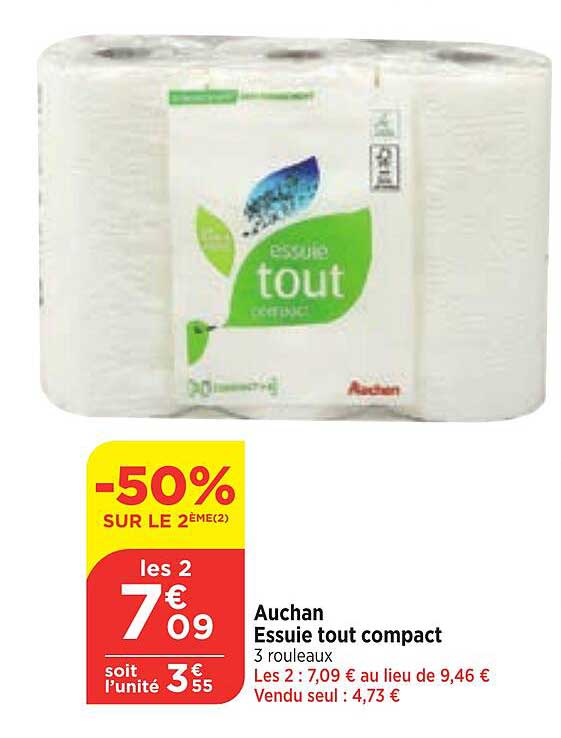 auchan essuie tout compact